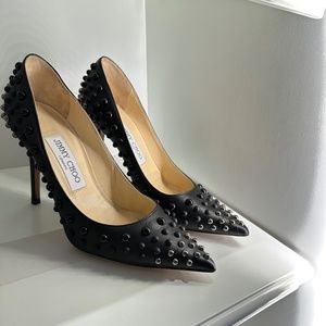 Jimmy Choo Black Studded Heel